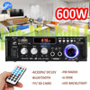 Image of 600W Bluetooth Amplifier 300W+300W 2CH HIFI Audio Stereo Power AMP USB FM Radio Car Home Theater with Remote Control Shopping