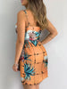 Image of Tropical Print V-Neck Wrap Casual Dress Women Sleeveless Summer Holiday Mini Dress Shopping