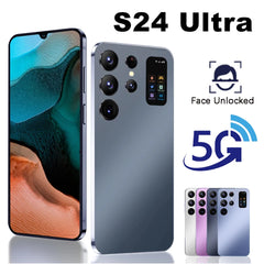 Original S24 Ultra Smartphone 16GB+1TB Face Unlock Mobile Phones 7800mAh Android 7.0 HD Cell Phone Dual SIM Card 5G Cellphones Shopping111