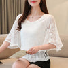 Image of Fashion Women Blouses Spring New Chiffon Blouse Cotton Edge Lace Blouses Shirt Butterfly Flower Women Shirt Tops Blusas 4073 50 Shopping