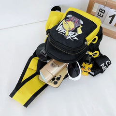 2023 Children's Shoulder Bag Men's and Women's Chest Bag Canvas Youth Sports Pikachu Crossbody Bag Handbag Chest Belt Waist Bag