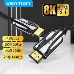 Vention HDMI 2.1 Cable 8K/60Hz 4K/120Hz 48Gbps HDMI Digital Cables Splitter for Xiaomi TV Box HDR10+ PS5 Switch Cable HDMI 2.1 Shopping