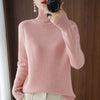 Image of Turtleneck Pullover Fall/winter 2023 Cashmere Sweater Women Pure Color Casual Long-sleeved Loose Pullover Bottoming Women's Shopping