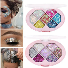 7 Color Waterproof Eye Makeup Sequin Makeup Decoration Diamond Flash Waterproof Sequins Pentagram Shard Moon Stage Makeup Shopping