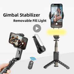 Cell Phone Gimbal Stabilizer For Smartphone Mobile Action Camera Cellphone Cam Selfie Stick Handle Video Tripod Telescopic Grip Shopping111