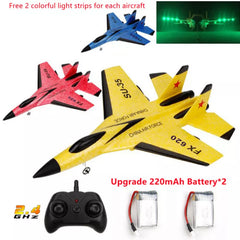 RC Plane SU-35 With LED Lights Remote Control Flying Model Glider Aircraft 2.4G Fighter Hobby Airplane EPP Foam Toys Kids Gift Shopping