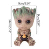 Image of disney Marvel Avengers Groot Mini figure Pen Holder  Flower Pot Anime Toys Action Figure Sitting Groot Christmas Kids Toys Gifts Shopping