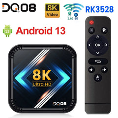 DQ08 RK3528 Smart TV Box Android 13 Quad Core Cortex A53 Support 8K Video 4K HDR10+ Dual Wifi BT Google Voice 2G16G 4G 32G 64G Shopping111