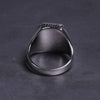 Image of Real Solid 925 Sterling Silver Ring Simple For Men With Black Square Flat Gel Stone High Polishing Middle East Turkish Jewelry Shopping