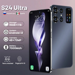 SmartPhone Android S24 Ultra 16GB+1TB with case Unlocked Mobile Phones 5G Dual Sim Card CellPhone 7.0 HD Global Version Celulare Shopping111