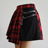 Image of Womens Harajuku Punk Irregular Mini Pleated Skater Skirt Asymmetric Cutout High Waist Hip Hop Clubwear gothic harajuku skirt Shopping