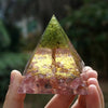 Image of Energy Pyramid Orgonite Reiki Natural Amethyst Ball Healing Crystals Chakra Tool Ornaments Resin Stones Craft Kids Gift Pyramid Shopping