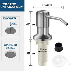 Stainless Steel Soap Dispenser Extension Tube Kit Kitchen Sink Liquid Soap Dispenser Bathroom Lotion Detergent Hand Press Pumps