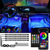 Image of Neon LED Car Interior Ambient Foot Strip Light Kit Accessories Backlight Remote App Music Control Auto RGB Decorative Lamps Shopping