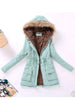 Image of Fitaylor New Winter Women Jacket Medium-long Thicken Outwear Hooded Wadded Coat Slim Parka Cotton-padded Jacket Overcoat Shopping