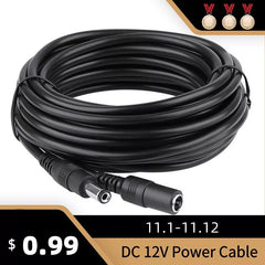 DC12V Power Extension Cable 2.1*5.5mm Connector Male To Female For CCTV Security Camera Black Color 16.5Feet 5M 10m power cable Shopping