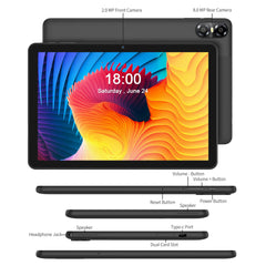 PRITOM 10 Inch Android 13 Tablet, 8(4+4)GB+64GB 1TB Expand, WiFi 6, Dual Box Speakers and Camera, BT5.0, with Mechanical Style C