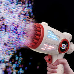 Bubble Gun Toys Electric Automatic Soap Rocket Boom Bubbles Makers For Portable Outdoor Kids Gifts LED Light Wedding Party Toy