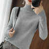 Image of Turtleneck Pullover Fall/winter 2023 Cashmere Sweater Women Pure Color Casual Long-sleeved Loose Pullover Bottoming Women's Shopping