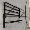 Image of Matte Black 50CM Folding Holder With Hook Towel Holder Wall Mount AluminumTowel Rack - Shopping