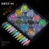 Image of 12pcs/set Nail Glitter Powder Dust Iridescent Flakes Sequins Gold Silver Super Shining Paillette Nail Art Manicure Decorations Shopping