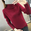 Image of Women Sweater Turtleneck Pullovers Autumn Winter Sweaters New 2023 Long Sleeves Thick Warm Female Sweater Khaki Shopping