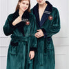 Image of Winter Thick Warm Female Coral Fleece Kimono Robe Lovers Couple Nightgown Bath Gown Sleepwear Men Large Nightwear M L XL XXL 3XL Shopping