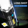 Image of High Power LED Flashlights Camping Torch With 4 Lamp Beads And COB Side Light Rechargeable Portable Hand Lantern 4 Lighting Mode Shopping