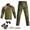 Image of HAN WILD Hunting Suit Camouflage Tactical Shirts Army Combat Uniform Airsoft Paintball Multicam Cargo Pant T-shirts with 4 Pads Shopping