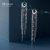 Image of Modian Real 925 Sterling Silver Long Tassel Sparkling Trendy Drop Earrings for Women Dangle Earrings Fine Jewelry Wedding Gift Shopping