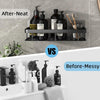 Image of Bathroom Shelf Makeup Storage Organizer Aluminum Alloy Shampoo Rack Shower Shelf Bathroom Accessories No Drill Wall Shelf - Shopping