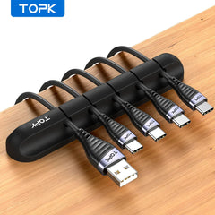 TOPK L16 Cable Organizer Silicone USB Cable Winder Desktop Tidy Management Clips Cable Holder for Mouse Headphone Wire Organizer Shopping