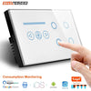 Image of Wifi Smart Tuya Light 4 Gang Switch Fan Speed Dimmer interruptor Glass Touch Panel Power Metering Remote by Alexa Google Home - Shopping