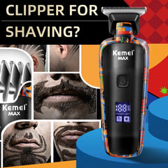 Kemei-5090 Digital Display Professional Barber Pusher For Men Hair Clipper Reciprocating Random Graffiti Pattern Electric Shopping