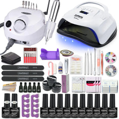 Manicure Set Acrylic Nail Kit With 120/80/54W Nail Lamp 35000RPM Nail drill Machine Choose Gel Nail Polish All For Manicure Shopping