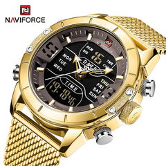 NAVIFORCE Men Watch Top Luxury Brand Man Military Sport Quartz Wrist Watches Stainless Steel LED Digital Clock Relogio Masculino Shopping