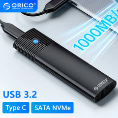 ORICO Dual Protocols M.2 NGFF NVMe Enclosure External SSD Case USB 3.2 Type C Hard Drive Disk Cover 10Gbps HD Storage Box House Shopping