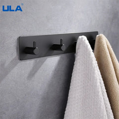 ULA Stainless Steel Wall Hook 3M Sticker Adhesive Door Hook Towel Clothes Robe Rack Toilet Accessories Shower Accessories Shopping