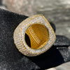 Image of Bubble Letter Iced Out Ring for Men Real Gold Plated Prong Setting Copper CZ Stones Hip Hop Fashion Jewelry  2022 Trend Shopping