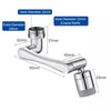 Image of Stainless steel Universal 1080 °Swivel Robotic Arm Swivel Extension Faucet Aerator Kitchen Sink Faucet Extender 2Water Flow Mode Shopping