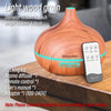 Image of High Quality 500ml Aromatherapy Essential Oil Diffuser Wood Grain Remote Control Ultrasonic Air Humidifier with 7 Colors Light Shopping