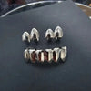 Image of 3CPS/Set Gold Silver-Plated Hip Hop Teeth For Mouth Grillz Caps Top&Bottom Grill Set vampire teeth for Halloween  Party Sets Shopping111