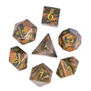 Image of Cusdie Handmade Amethyst Dice 7Pcs 16mm Polyhedral Stone Dice Set with Leather Box Gemstone D&D Dices for Collection RPG Shopping