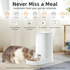 ROJECO Automatic Cat Feeder Pet Smart WiFi Cat Food Kibble Dispenser Remote Control Auto Feeder For Cat Dog Dry Food Accessories