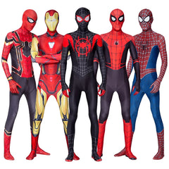 Spiderman Costume Spider Man Black Panther Iron Man Spider Gwen Cosplay Zentai Jumpsuit Bodysuit Halloween Costume Adult Shopping111.com