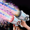 Image of Bubble Gun Toys Electric Automatic Soap Rocket Boom Bubbles Makers For Portable Outdoor Kids Gifts LED Light Wedding Party Toy Shopping