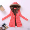 Image of Fitaylor New Winter Women Jacket Medium-long Thicken Outwear Hooded Wadded Coat Slim Parka Cotton-padded Jacket Overcoat Shopping