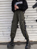 Image of Women Cargo Pants  Harem Pants Fashion Punk Pockets Jogger Trousers With Chain Harajuku Elastics High Waist Streetwear Shopping