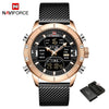 Image of NAVIFORCE Men Watch Top Luxury Brand Man Military Sport Quartz Wrist Watches Stainless Steel LED Digital Clock Relogio Masculino Shopping