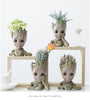 Image of disney Marvel Avengers Groot Mini figure Pen Holder  Flower Pot Anime Toys Action Figure Sitting Groot Christmas Kids Toys Gifts Shopping